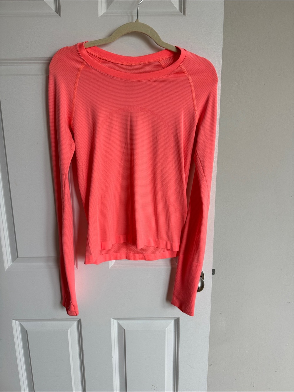 lululemon athletica Neon Coral Long-Sleeve Crew